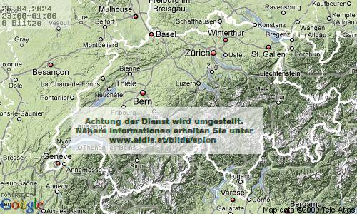 Piorun Szwajcaria 23:00 UTC pt., 26.04.2024