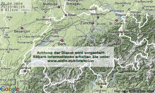 Piorun Szwajcaria 23:15 UTC nie., 28.04.2024