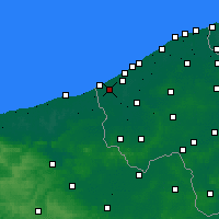 Nearby Forecast Locations - Koksijde - mapa