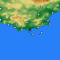 Nearby Forecast Locations - Hyères - mapa