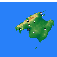 Nearby Forecast Locations - Majorka - mapa