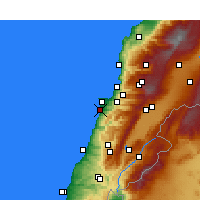 Nearby Forecast Locations - Bejrut - mapa