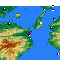 Nearby Forecast Locations - Tokushima Port lotniczy - mapa
