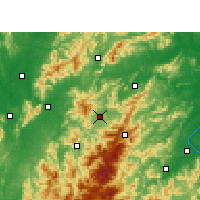 Nearby Forecast Locations - Ninggang - mapa