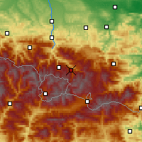 Nearby Forecast Locations - Vallées d'Ax - mapa