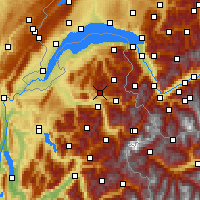 Nearby Forecast Locations - Praz de Lys - mapa