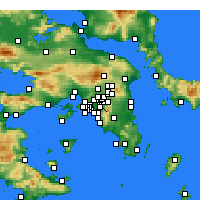 Nearby Forecast Locations - Zografos - mapa