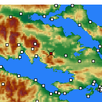 Nearby Forecast Locations - Liwadia - mapa