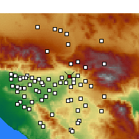 Nearby Forecast Locations - San Bernardino - mapa
