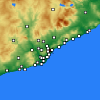 Nearby Forecast Locations - Santa Coloma de Gramenet - mapa