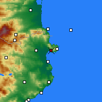 Nearby Forecast Locations - Roses - mapa