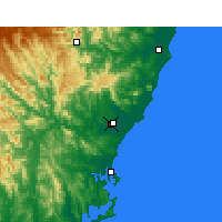 Nearby Forecast Locations - Taree - mapa