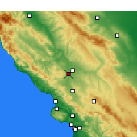 Nearby Forecast Locations - Paso Robles - mapa