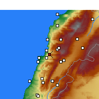 Nearby Forecast Locations - Bikfajja - mapa