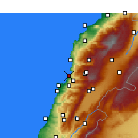 Nearby Forecast Locations - Dżunija - mapa