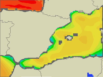 Baleary - wysokości fali morskiej - wto., 09.02. 19:00 CET