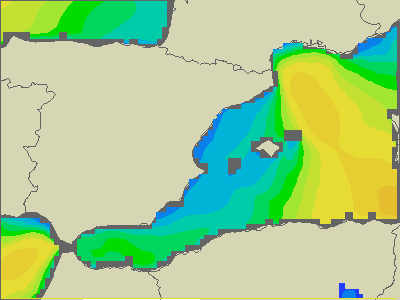 Baleary - wysokości fali morskiej - wto., 03.05. 02:00 CEST