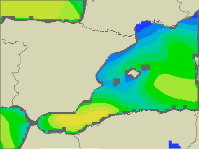Baleary - wysokości fali morskiej - śro., 04.05. 20:00 CEST