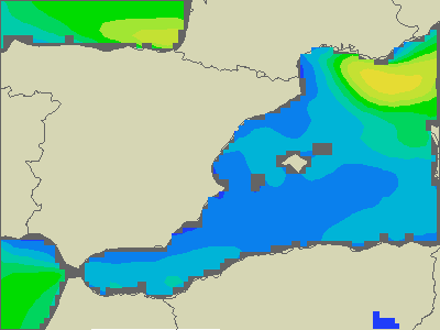 Baleary - wysokości fali morskiej - śro., 01.06. 14:00 CEST