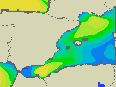 Baleary - wysokości fali morskiej - nie., 03.07. 08:00 CEST