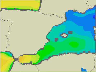 Baleary - wysokości fali morskiej - czw., 29.09. 14:00 CEST