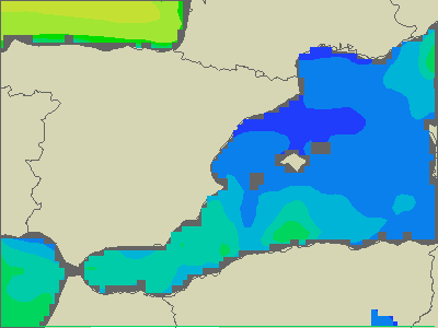 Baleary - wysokości fali morskiej - czw., 23.02. 19:00 CET