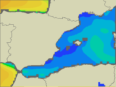 Baleary - wysokości fali morskiej - czw., 30.03. 02:00 CEST