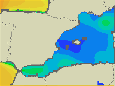 Baleary - wysokości fali morskiej - czw., 30.03. 20:00 CEST
