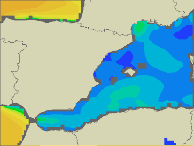 Baleary - wysokości fali morskiej - pt., 31.03. 08:00 CEST