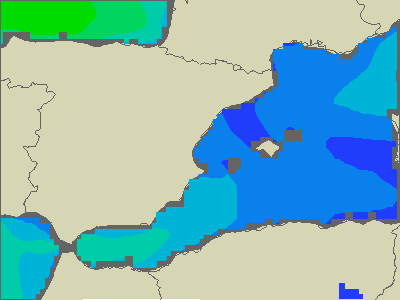 Baleary - wysokości fali morskiej - pon., 24.04. 02:00 CEST