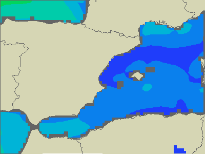 Baleary - wysokości fali morskiej - pon., 24.04. 20:00 CEST