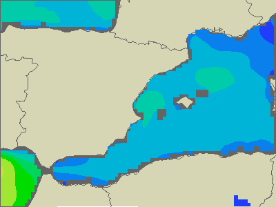 Baleary - wysokości fali morskiej - śro., 31.05. 02:00 CEST