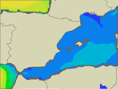 Baleary - wysokości fali morskiej - nie., 23.07. 02:00 CEST