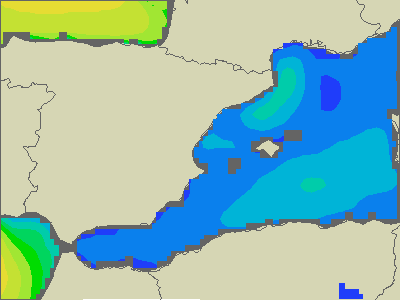 Baleary - wysokości fali morskiej - nie., 23.07. 08:00 CEST
