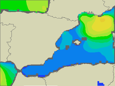 Baleary - wysokości fali morskiej - pon., 24.07. 14:00 CEST