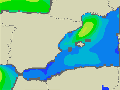 Baleary - wysokości fali morskiej - so., 19.08. 08:00 CEST