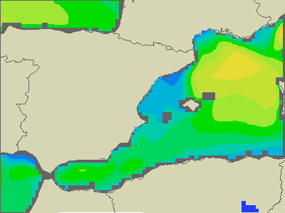 Baleary - wysokości fali morskiej - nie., 20.08. 08:00 CEST