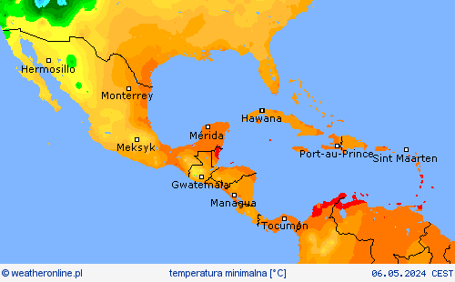 temperatura minimalna mapy prognostyczne