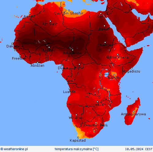 temperatura maksymalna mapy prognostyczne