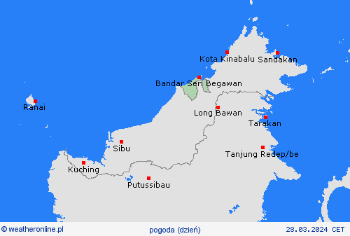 przegląd Brunei Azja mapy prognostyczne