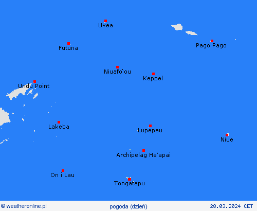 przegląd Tonga Oceania mapy prognostyczne