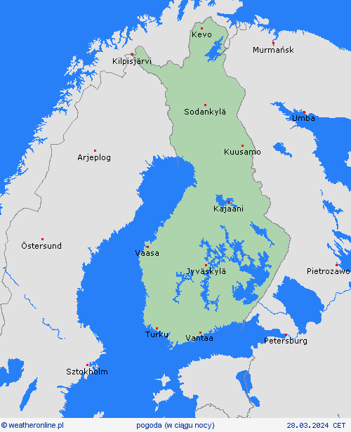 przegląd Finlandia Europa mapy prognostyczne