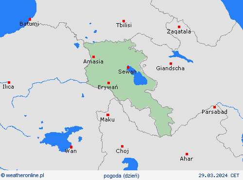 przegląd Armenia Azja mapy prognostyczne