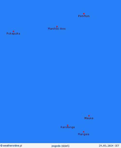 przegląd Wyspy Cooka Oceania mapy prognostyczne