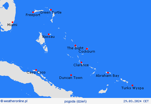 przegląd Bahamy Ameryka Środkowa mapy prognostyczne