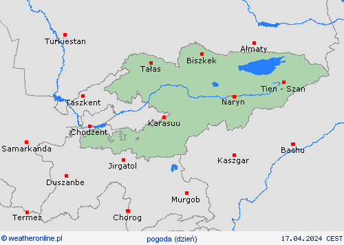 przegląd Kirgistan Azja mapy prognostyczne