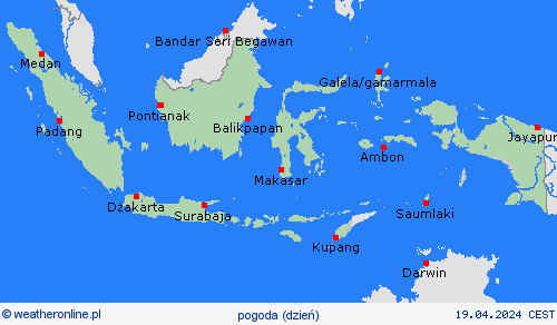 przegląd Indonezja Azja mapy prognostyczne