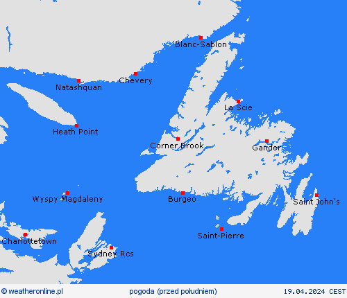 przegląd Saint-Pierre i Miquelon Ameryka Północna mapy prognostyczne