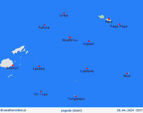 przegląd Samoa Oceania mapy prognostyczne