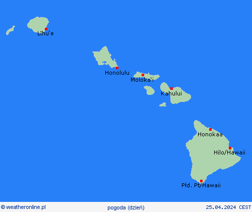 przegląd Hawaje Oceania mapy prognostyczne